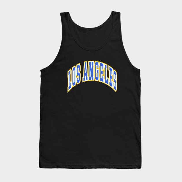 Los Angeles - Block Arch - Black Blue/Gold Tank Top by KFig21